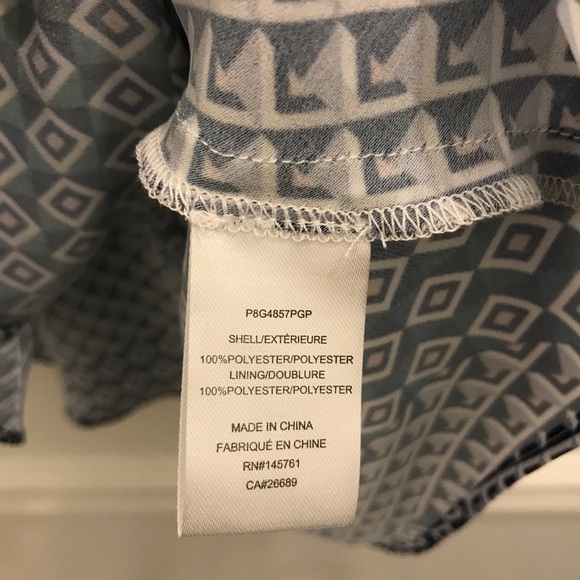 Parker Geometric Wrap Blouse tank XS green blue - Picture 10 of 10